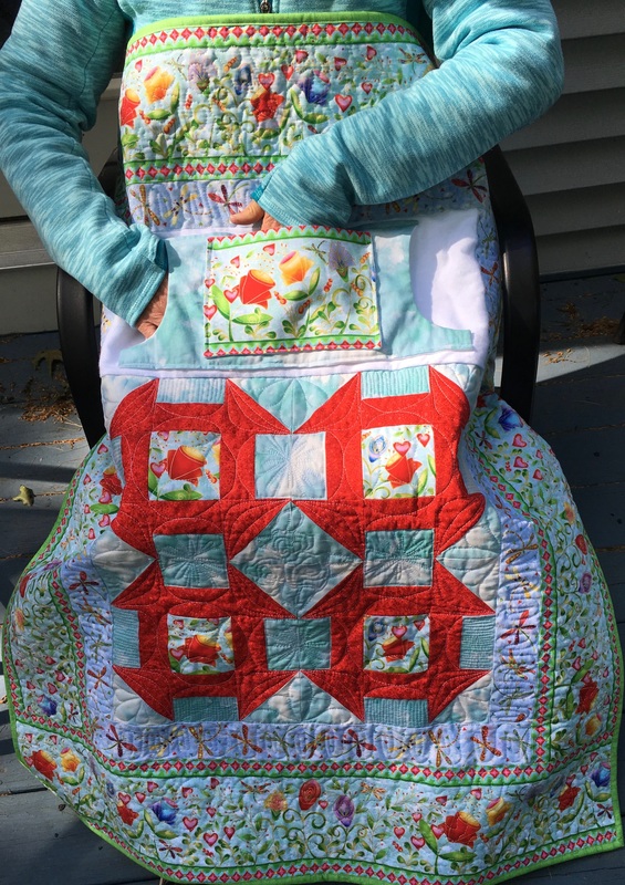 Handmade Lap Quilt with Pockets, great for wheelchairs from http://www.HomeSewnByCarolyn.com