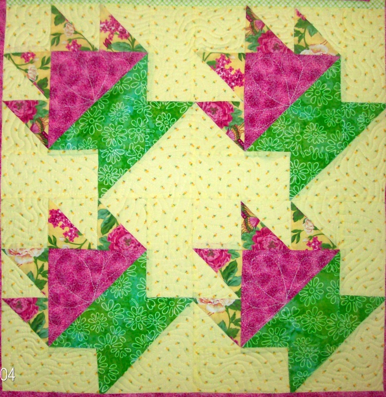 Carolyn's Homesewn Quilting Block - Four Quilt Blocks of the Cake Dish Quilt Pattern.