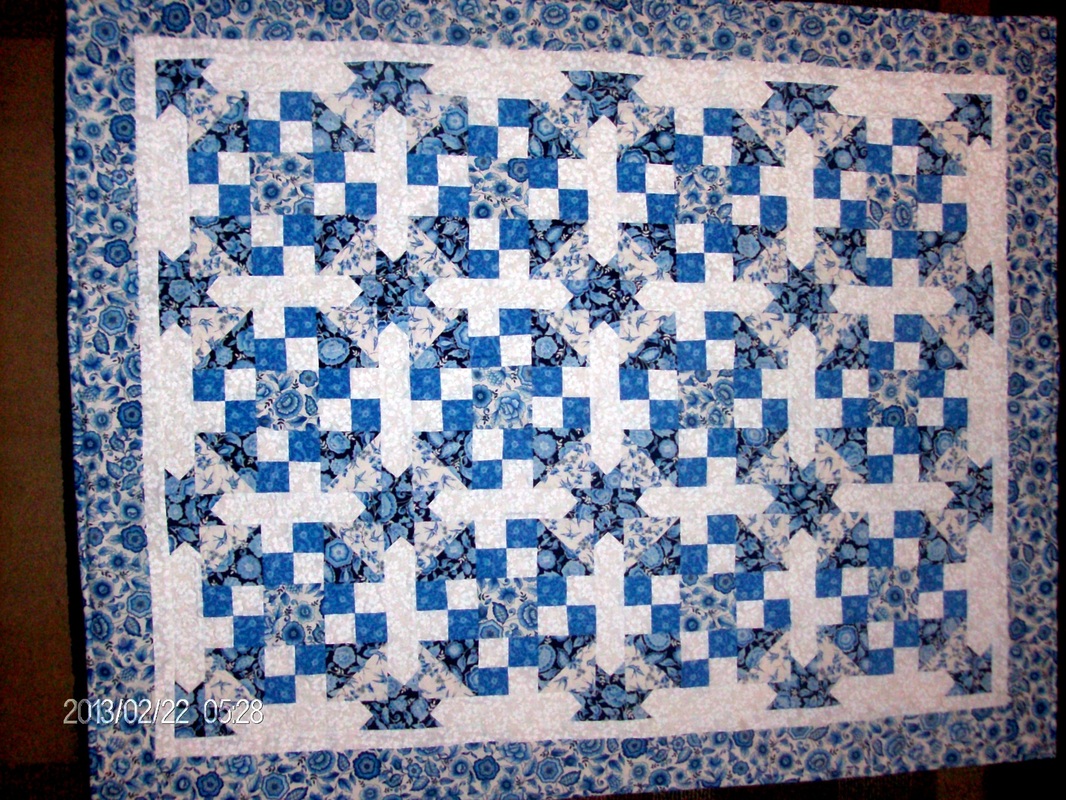 A quilting blog from Homesewn by Carolyn on quilt block number sixty-one, true blue.