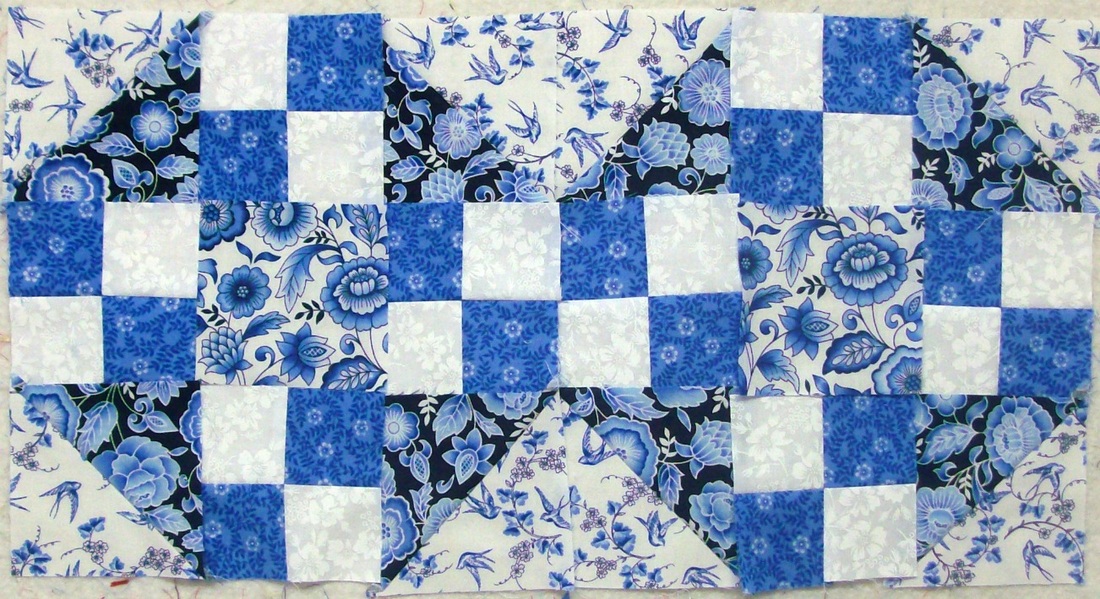 Quilt Blog - third attempt on true blue quilt block.