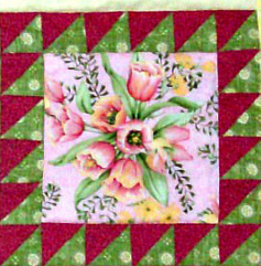 Framed Squares quilt block from Judy Hopkins book, 