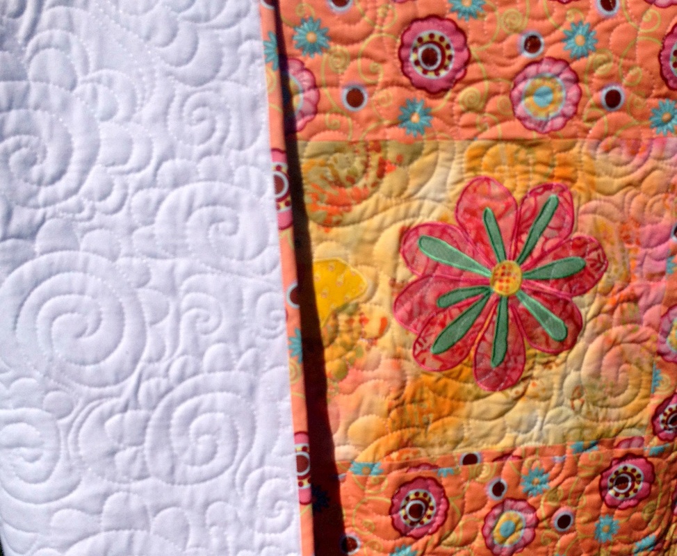 Peach Butterfly and Floral quilt from http://www.homesewnbycarolyn.com
