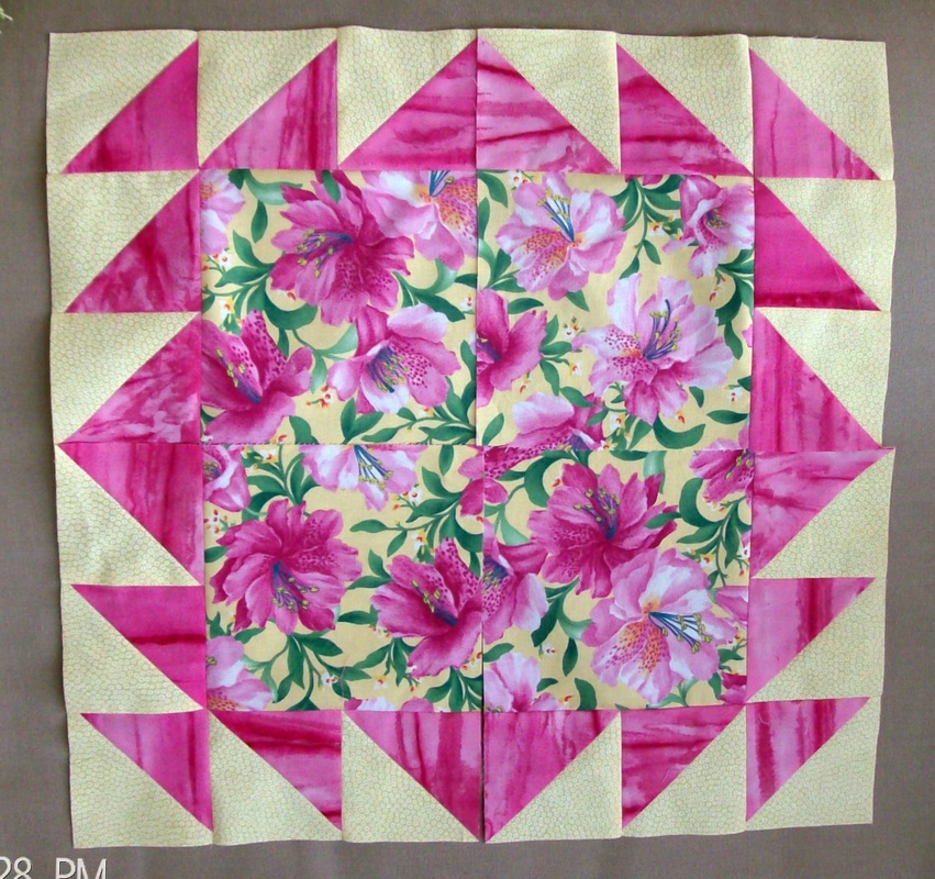 Four quilt blocks create a new pattern.