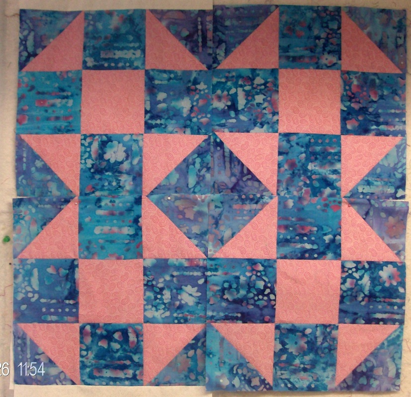 Quilting Blog - Four Soo Fly quilt blocks together showing the new pattern they make.