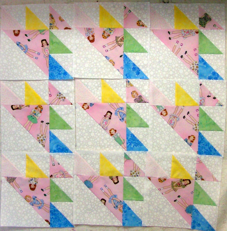 Quilting blog, option one for the West Wind quilt block.