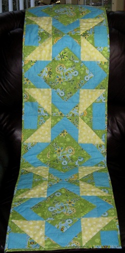 Green and Blue Table Runner from Home Sewn by Carolyn       