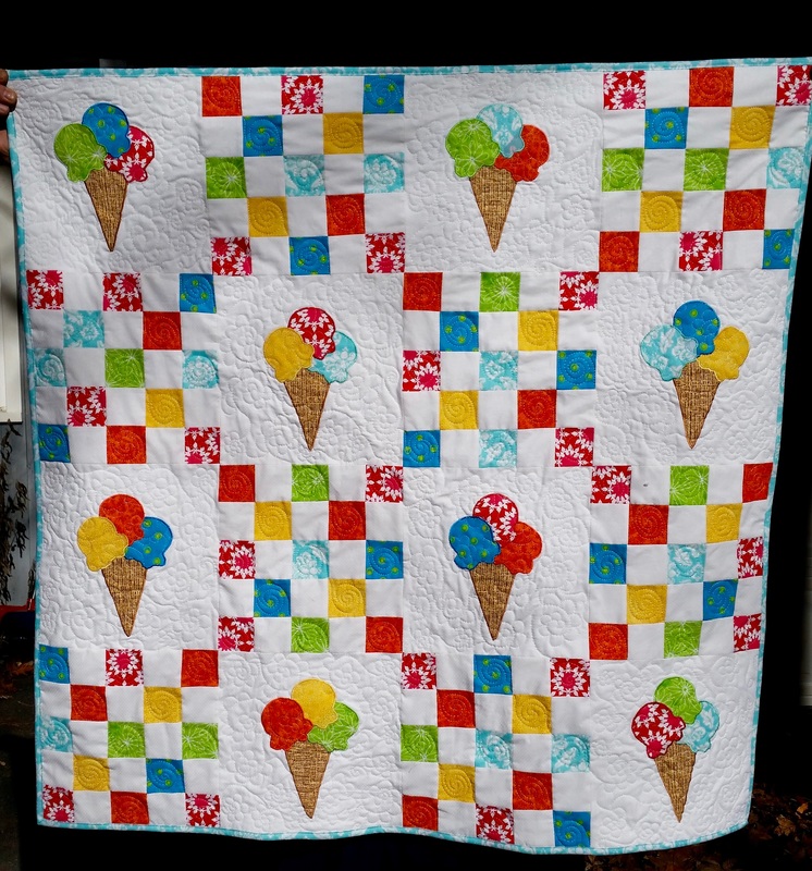 Ice Cream Cone Baby Quilt from http://www.homesewnbycarolyn.com