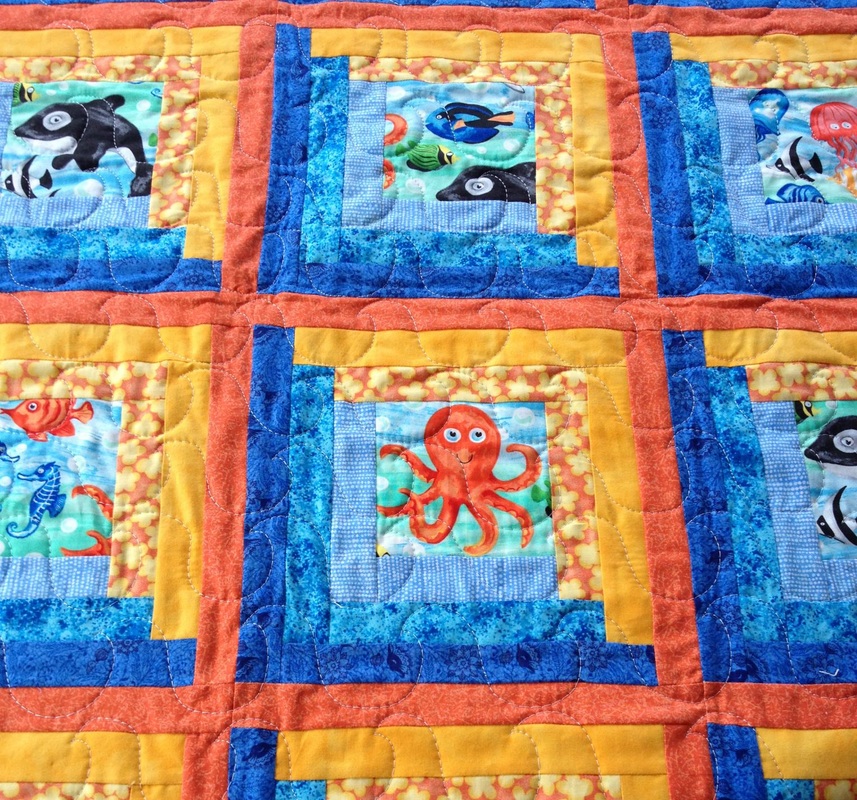 Sea Creatures Baby Quilt from http://ww.homesewnbycarolyn.com