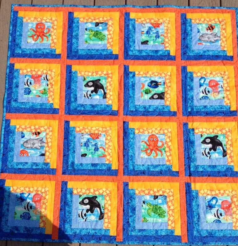 Sea Creatures Baby Quilt from http://www.homesewnbycarolyn.com