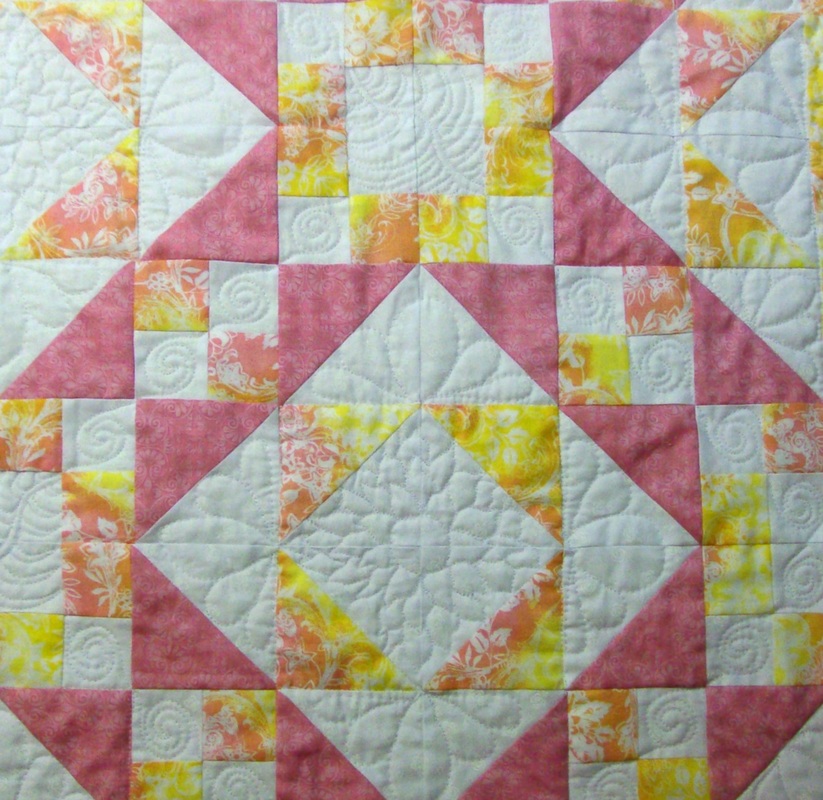 Quilting Blog showing four blocks sewn together of the Steps to the Alter quilt block from 