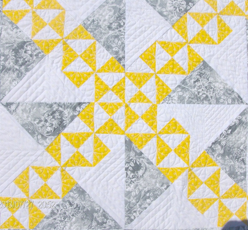 Four quilt blocks of the Starry Path quilt block.