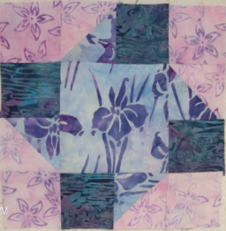 Paper pinwheels quilt block from Around the Block with Judy Hopkins sewn by Homesewn by Carolyn