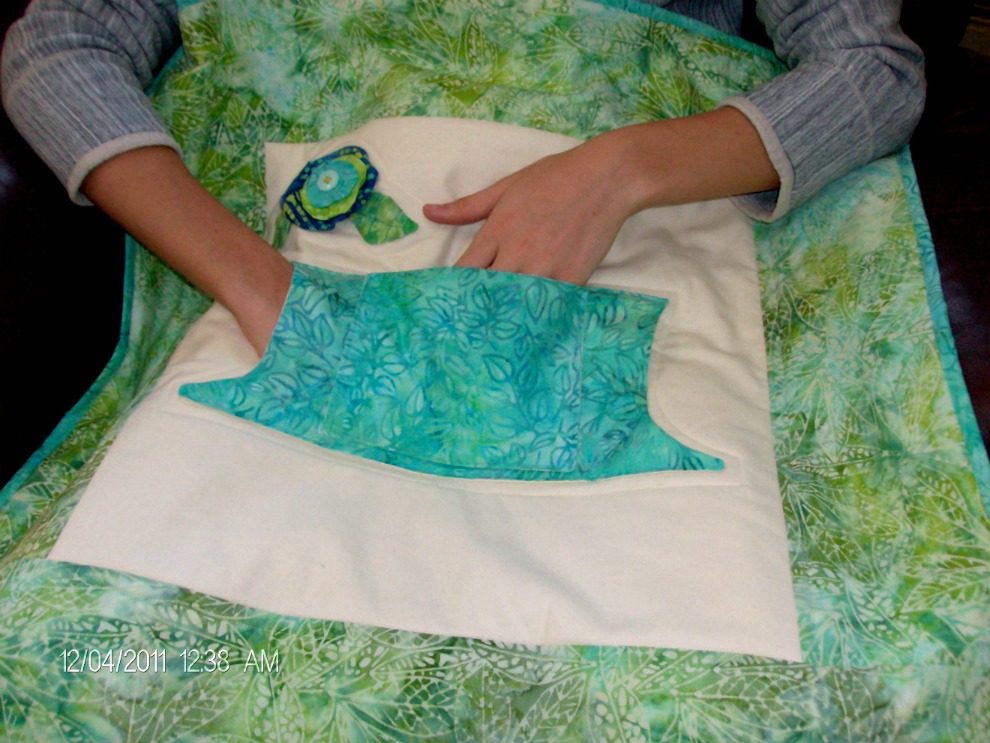 Batik Lap Quilt with Pockets by Home Sewn by Carolyn