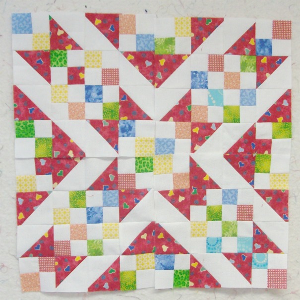 Sunny Lanes quilt block by Judy Hopkins made by Homesewn by Carolyn