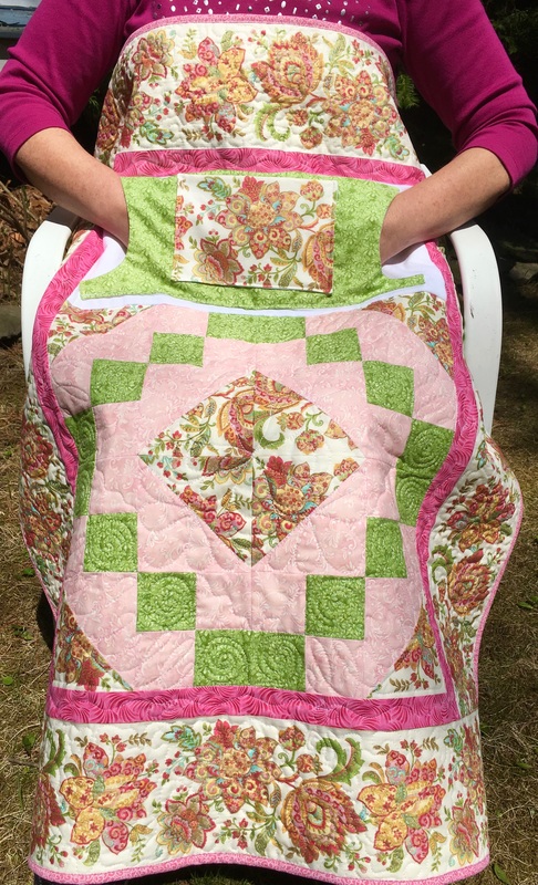 http://www.HomeSewnByCarolyn.com - Paisley Floral Lovie Lap Quilt with Pockets