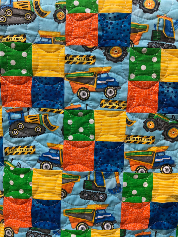 Construction Trucks Baby Quilt for sale