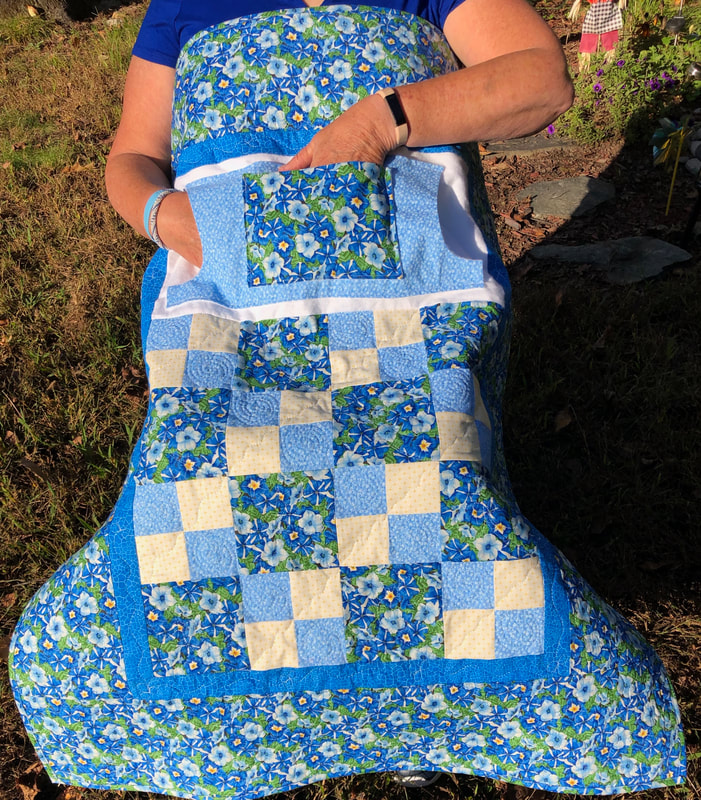 Morning Glory Lovie Lap Quilt with Pockets for sale