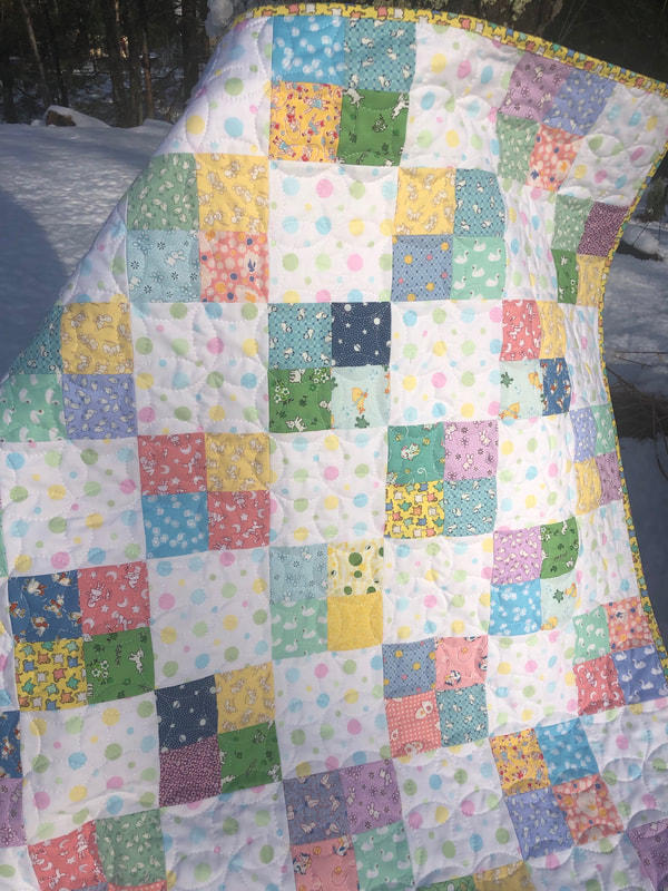 Scrappy 1930's Reproduction Fabric Baby Quilt for sale