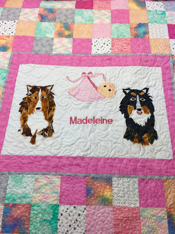 Shelties Baby Quilt from http://www.HomeSewnByCarolyn.com
