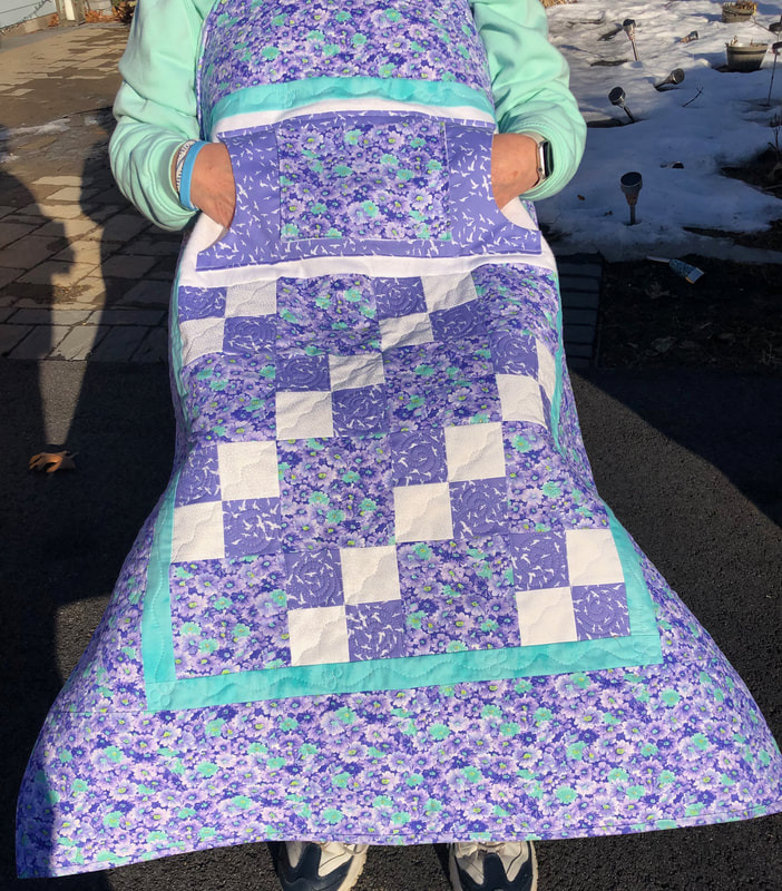 Wheelchair lap quilt with pockets for sale