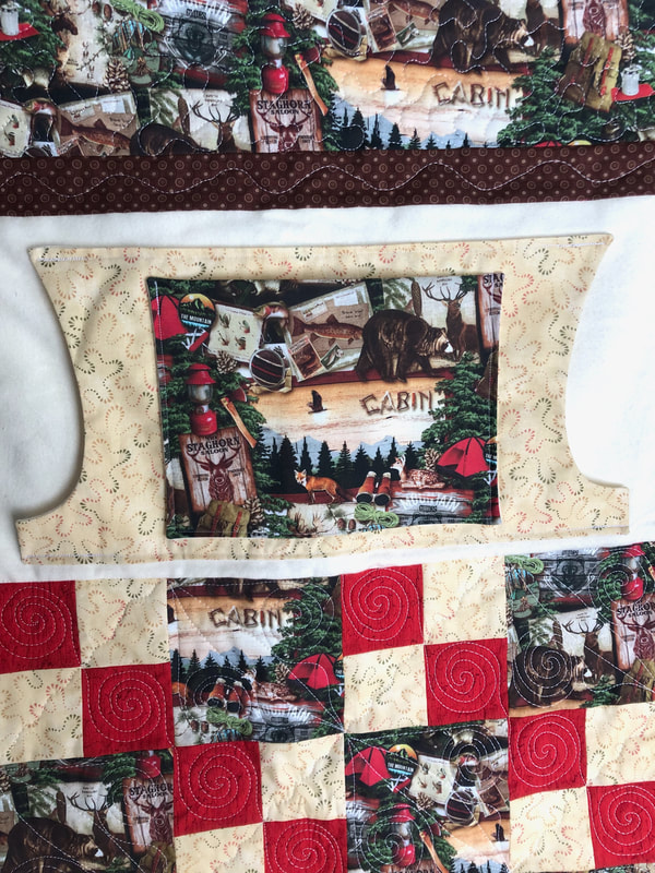 Camping lap quilt with pockets