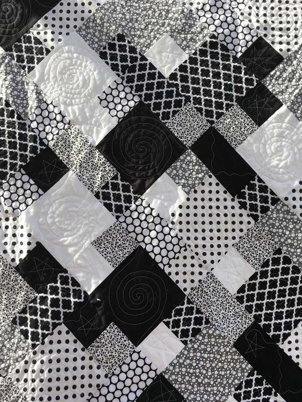 Black and White Quilt from http://www.HomeSewnByCarolyn.com