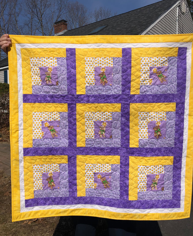 Teddy Bear Baby Quilt for sale, handmade quilts