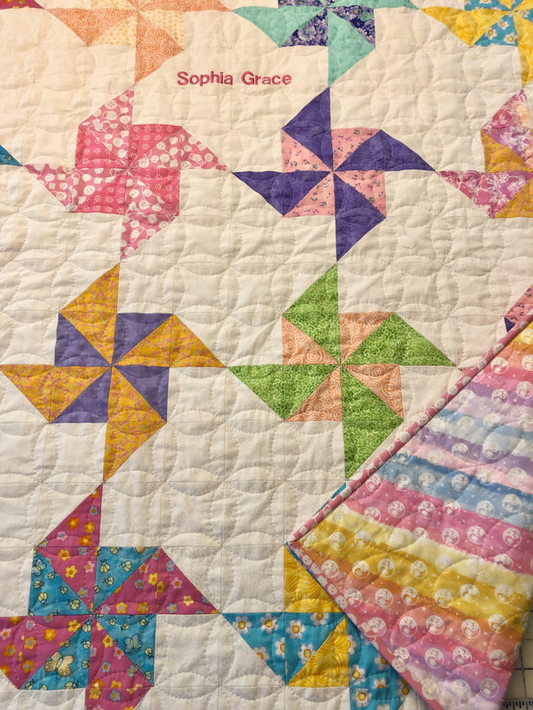 Pinwheel Baby Quilt, handmade quilts