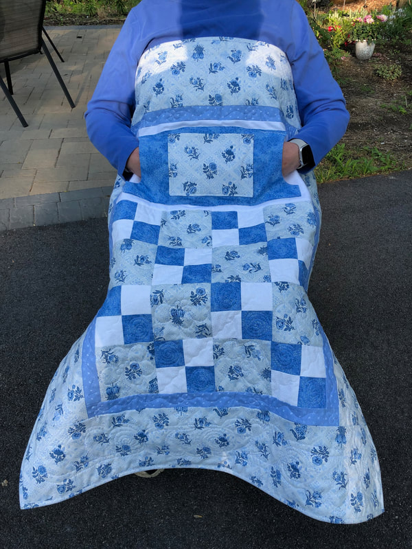 Handmade Wheelchair Lap Quilt with Pockets for sale