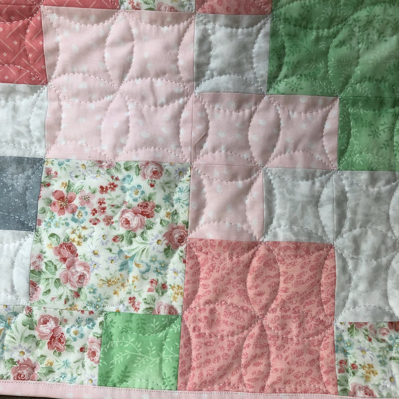 Pink and Green Baby Girl Quilt