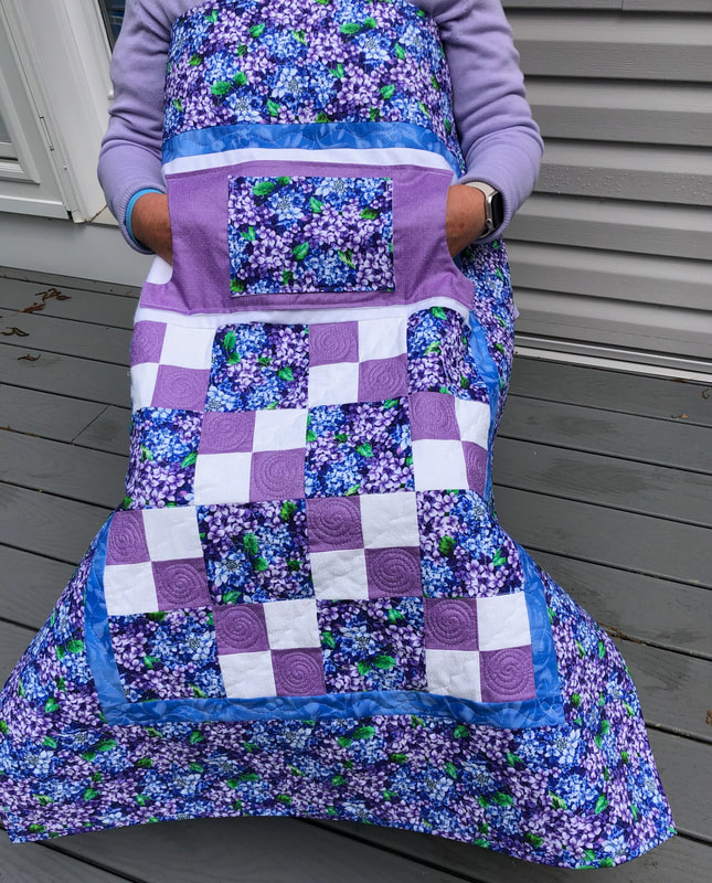 Hydrangea Lovie Lap Quilt with Pockets, wheelchair lap quilt for sale.  Charity Ideas