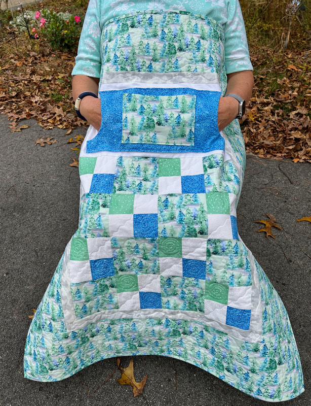 Forest Trees Lovie Lap Quilt with Pockets, wheelchair lap quilt