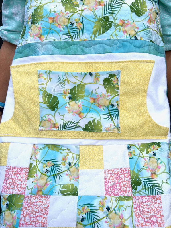 Tropical Lovie Lap Quilt with Pockets, gifts for seniors