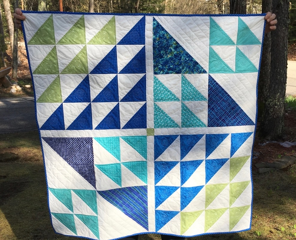 Modern Style Baby Quilt from http://www.HomeSewnByCarolyn.com