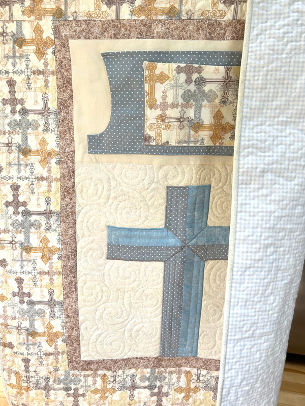 Cross Lap Quilt for sale with flannel backing