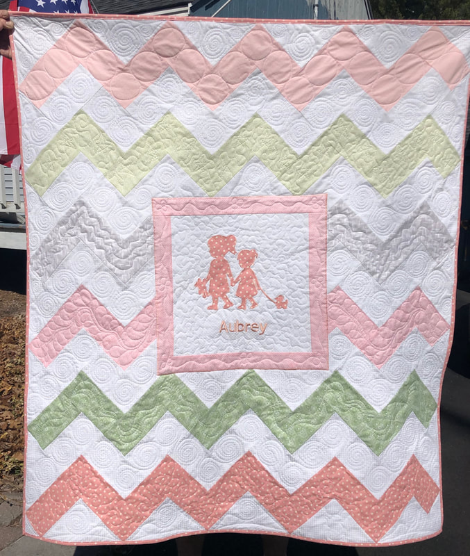 Sisters Chevron Baby Quilt