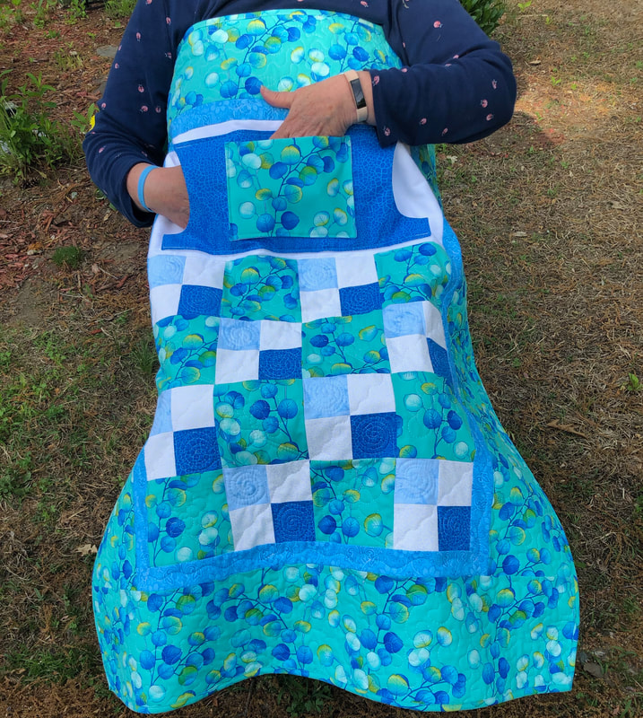 Sea Leaves Lovie Lap Quilt with Pockets